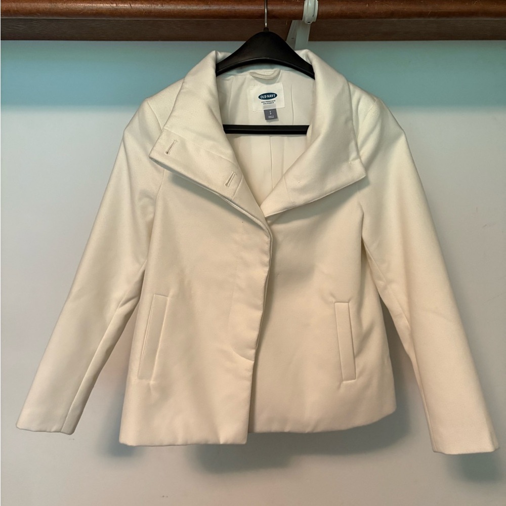 Old Navy White Blazer Structured Suit Jacket